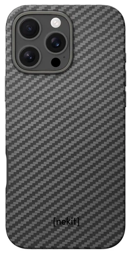 NEKIT Fiber Pro Apple iPhone 16 Pro Hoesje MagSafe Kevlar Back Cover Zwart afbeelding 12