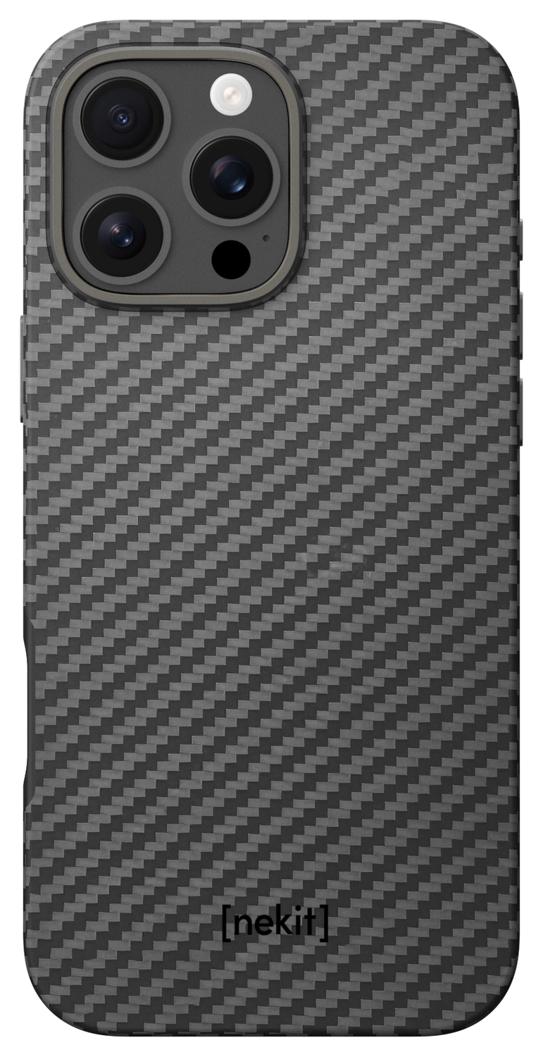 NEKIT Fiber Pro Apple iPhone 16 Pro Max Hoesje MagSafe Kevlar Back Cover Zwart afbeelding 3
