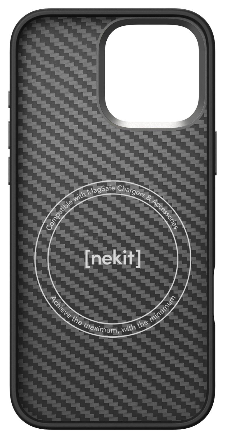 NEKIT Fiber Pro Apple iPhone 16 Pro Max Hoesje MagSafe Kevlar Back Cover Zwart afbeelding 4