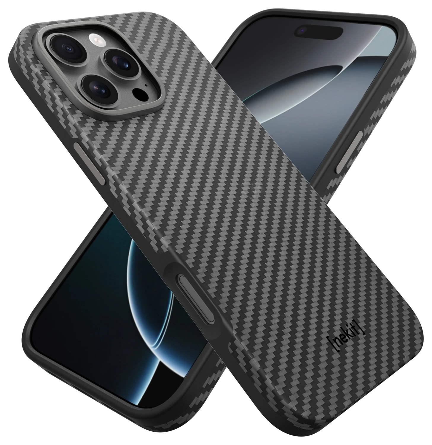 NEKIT Fiber Pro Apple iPhone 16 Pro Max Hoesje MagSafe Kevlar Back Cover Zwart afbeelding 8