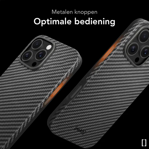 NEKIT Fiber Pro Apple iPhone 16 Pro Max Hoesje MagSafe Kevlar Back Cover Zwart afbeelding 7