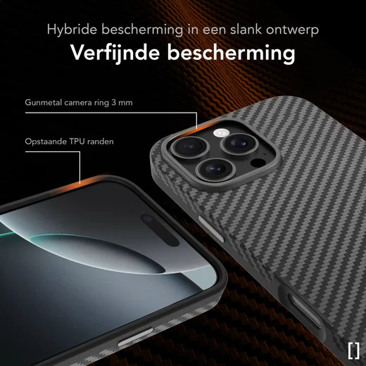 NEKIT Fiber Pro Apple iPhone 16 Pro Max Hoesje MagSafe Kevlar Back Cover Zwart afbeelding 4