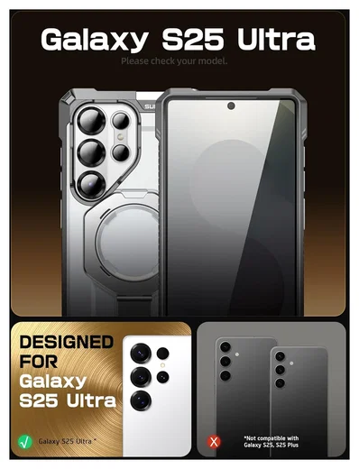 SUPCASE UB Grip Samsung Galaxy S25 Ultra Hoesje MagSafe / Qi2 Kickstand Wit afbeelding 2