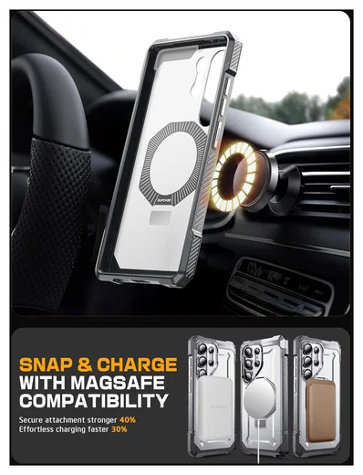SUPCASE UB Grip Samsung Galaxy S25 Ultra Hoesje MagSafe / Qi2 Kickstand Wit afbeelding 6