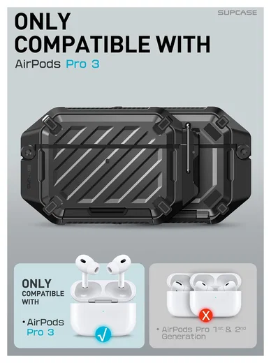 SUPCASE UB Pro AirPods Pro 3 Hoesje MagSafe Case Waterdicht Zwart afbeelding 2