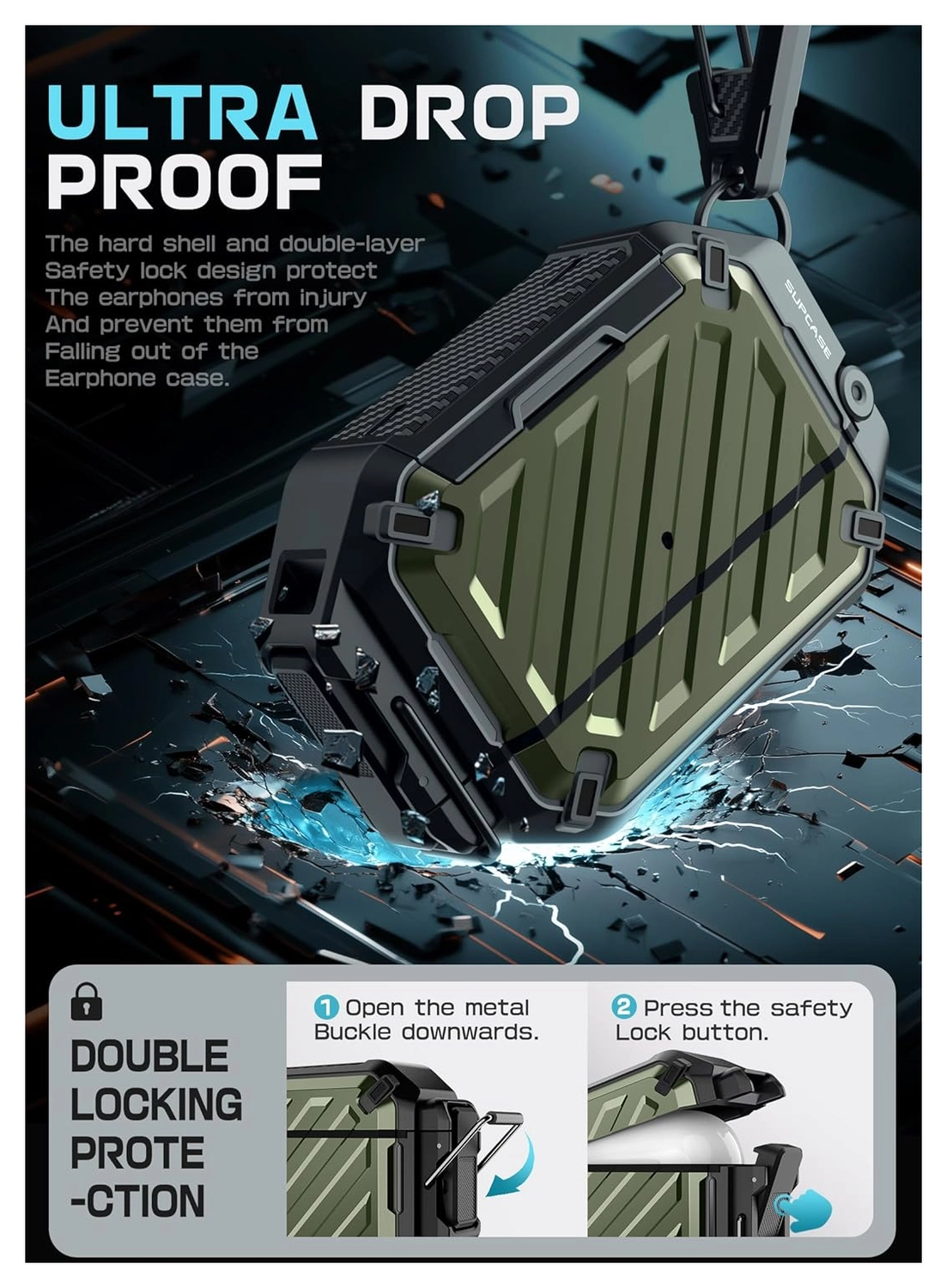 SUPCASE UB Pro AirPods Pro 3 Hoesje MagSafe Case Waterdicht Groen afbeelding 4