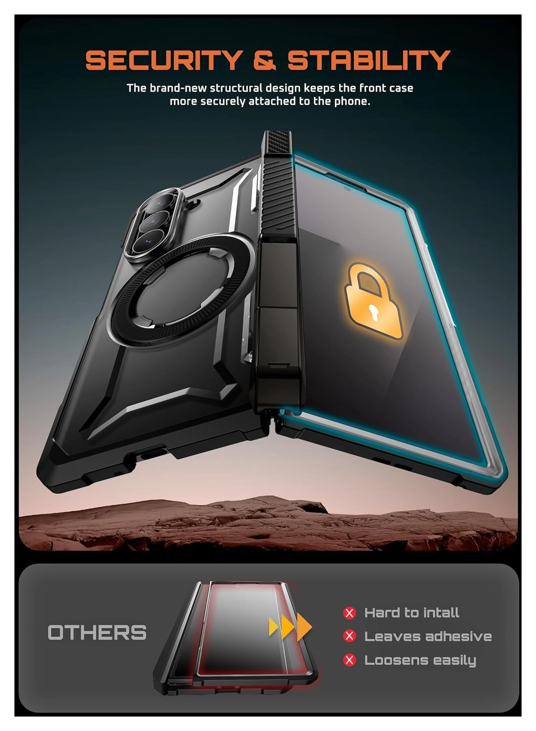 SUPCASE UB Grip Samsung Galaxy Z Fold 7 Hoesje MagSafe Full Protect Zwart afbeelding 6