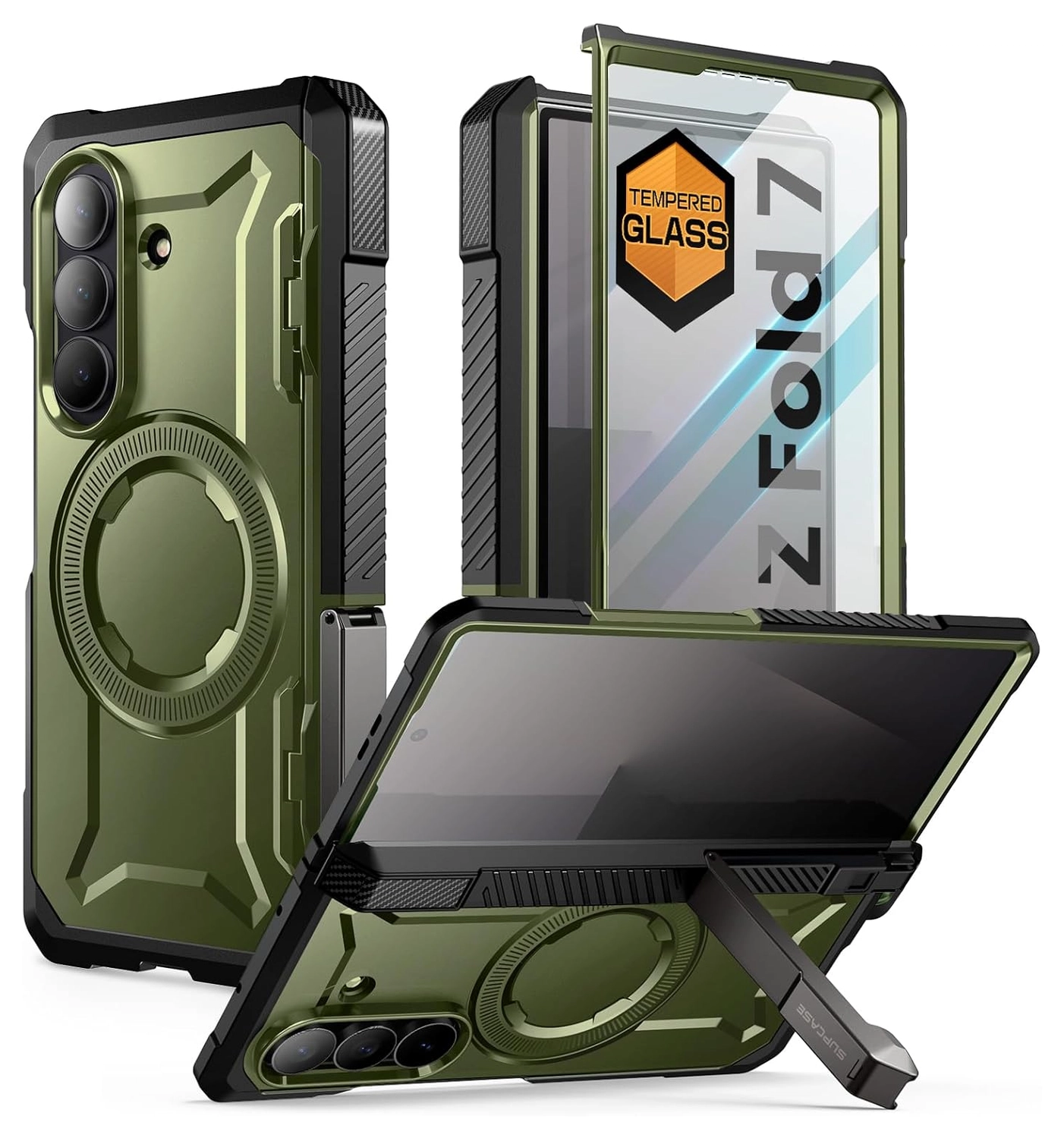 SUPCASE UB Grip Samsung Galaxy Z Fold 7 Hoesje MagSafe Full Protect Groen afbeelding 1