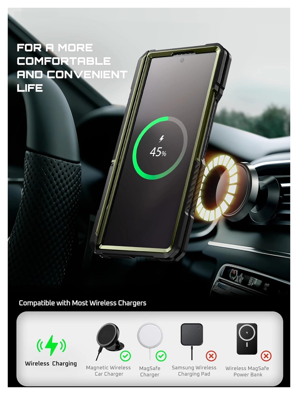 SUPCASE UB Grip Samsung Galaxy Z Fold 7 Hoesje MagSafe Full Protect Groen afbeelding 9