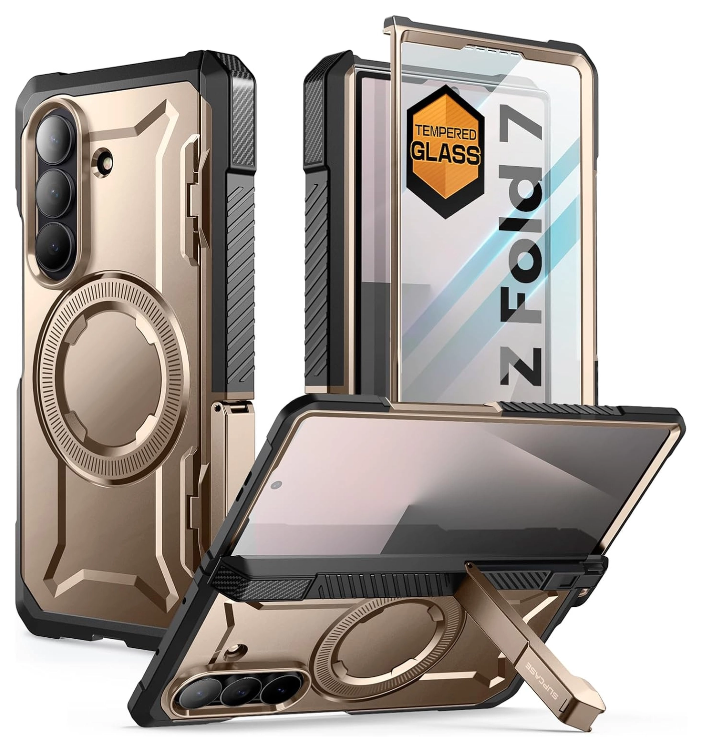 SUPCASE UB Grip Samsung Galaxy Z Fold 7 Hoesje MagSafe Full Protect Goud afbeelding 1