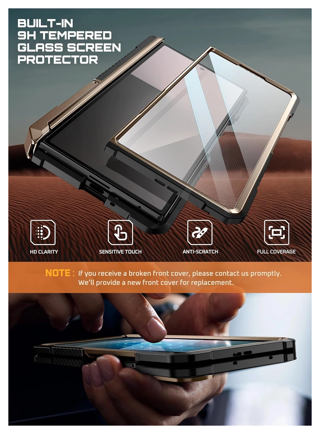 SUPCASE UB Grip Samsung Galaxy Z Fold 7 Hoesje MagSafe Full Protect Goud afbeelding 5