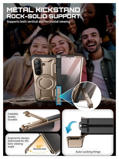SUPCASE UB Grip Samsung Galaxy Z Fold 7 Hoesje MagSafe Full Protect Goud afbeelding 7