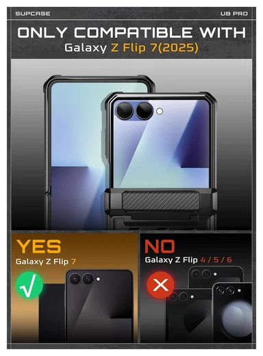 SUPCASE UB Pro Samsung Galaxy Z Flip 7 Hoesje Full Protect Kickstand Zwart afbeelding 2