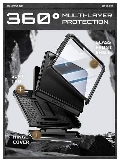 SUPCASE UB Pro Samsung Galaxy Z Flip 7 Hoesje Full Protect Kickstand Zwart afbeelding 5