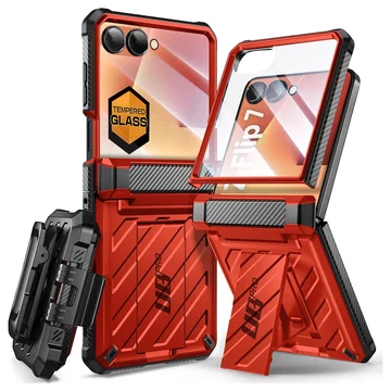 SUPCASE UB Pro Samsung Galaxy Z Flip 7 Hoesje Full Protect Kickstand Rood