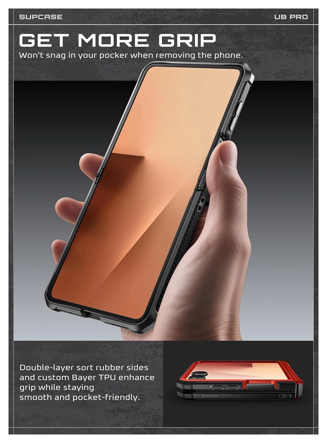SUPCASE UB Pro Samsung Galaxy Z Flip 7 Hoesje Full Protect Kickstand Rood afbeelding 7