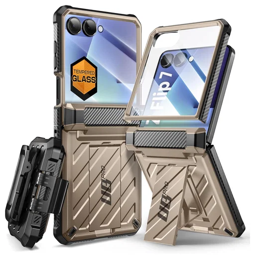SUPCASE UB Pro Samsung Galaxy Z Flip 7 Hoesje Full Protect Kickstand Goud afbeelding 1
