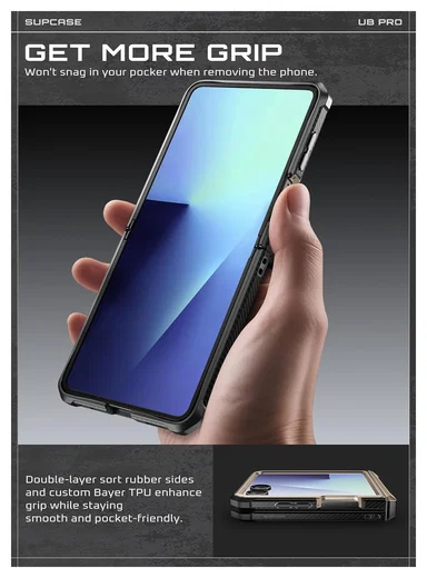SUPCASE UB Pro Samsung Galaxy Z Flip 7 Hoesje Full Protect Kickstand Goud afbeelding 9