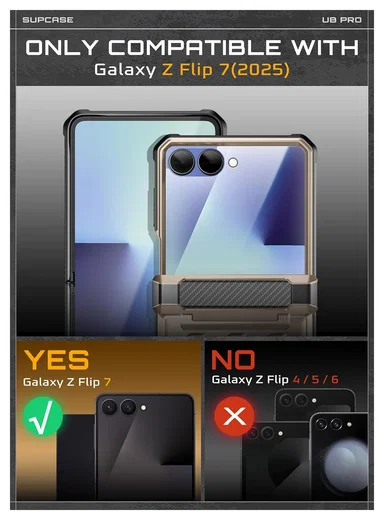 SUPCASE UB Pro Samsung Galaxy Z Flip 7 Hoesje Full Protect Kickstand Goud afbeelding 2