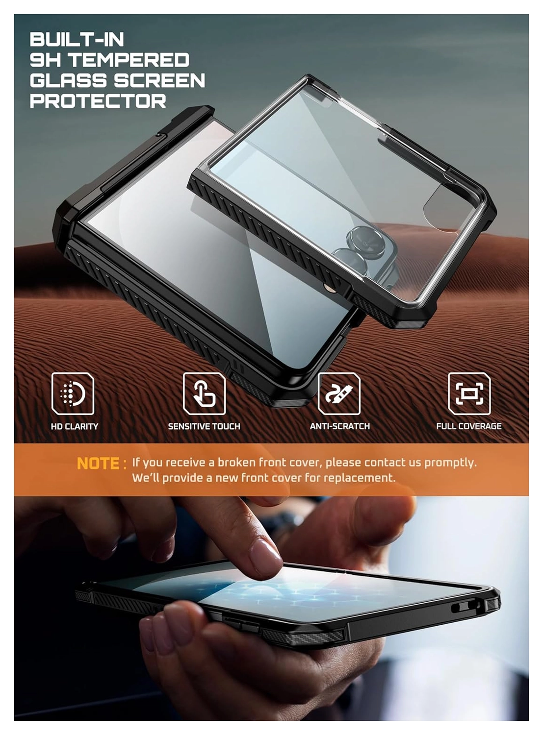 SUPCASE UB Grip Samsung Galaxy Z Flip 7 Hoesje MagSafe Full Protect Zwart afbeelding 4