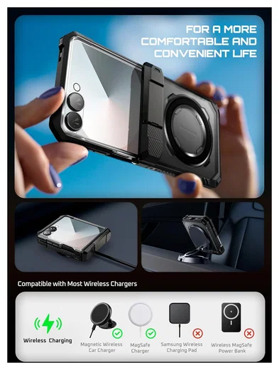 SUPCASE UB Grip Samsung Galaxy Z Flip 7 Hoesje MagSafe Full Protect Zwart afbeelding 7