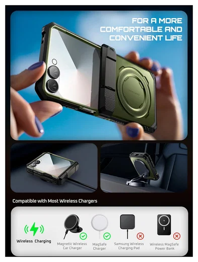 SUPCASE UB Grip Samsung Galaxy Z Flip 7 Hoesje MagSafe Full Protect Groen afbeelding 6