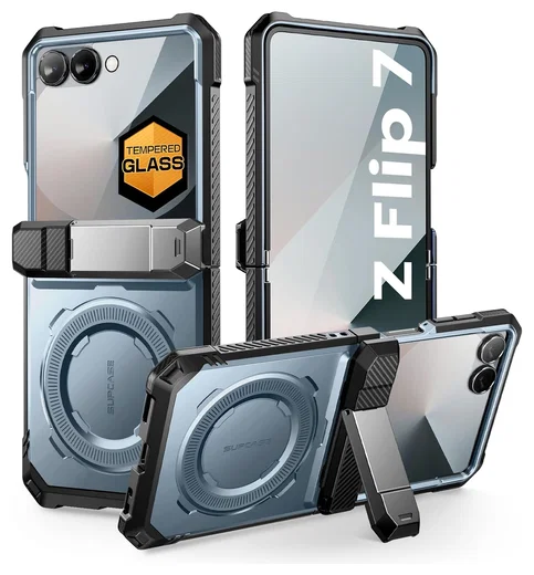 SUPCASE UB Grip Samsung Galaxy Z Flip 7 Hoesje MagSafe Full Protect Blauw afbeelding 1