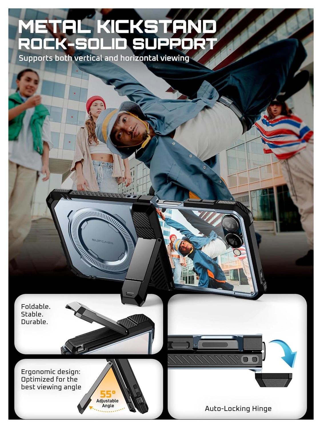 SUPCASE UB Grip Samsung Galaxy Z Flip 7 Hoesje MagSafe Full Protect Blauw afbeelding 5