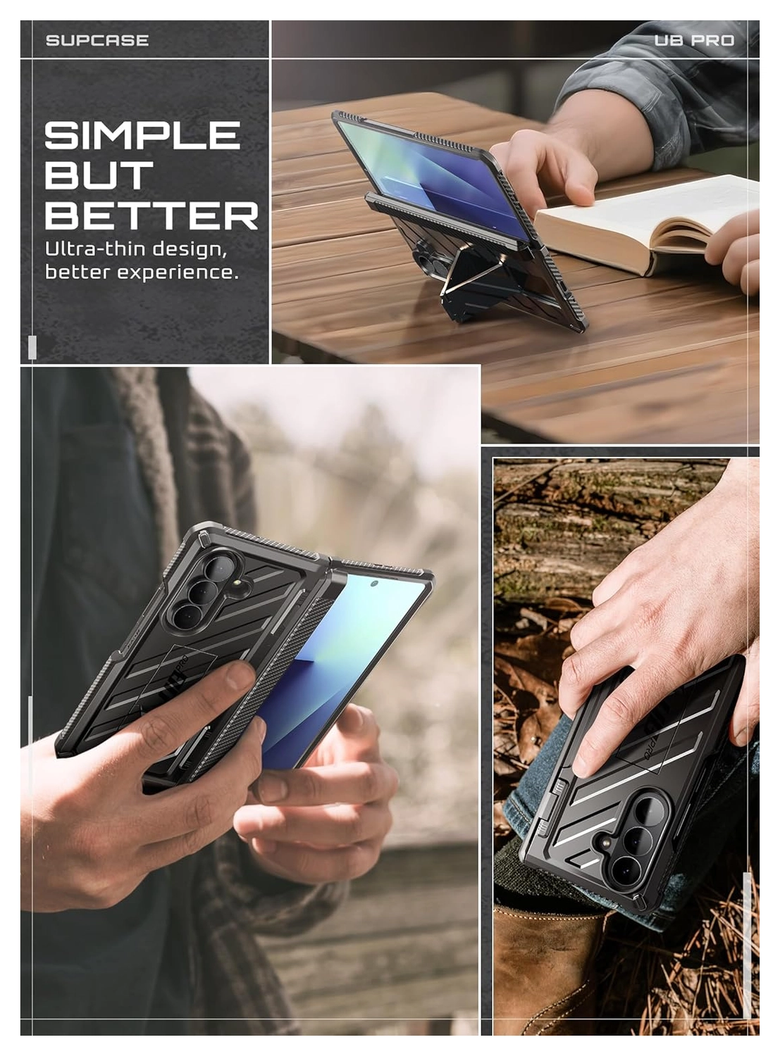 SUPCASE UB Pro Samsung Galaxy Z Fold 7 Hoesje Full Protect Kickstand Zwart afbeelding 8