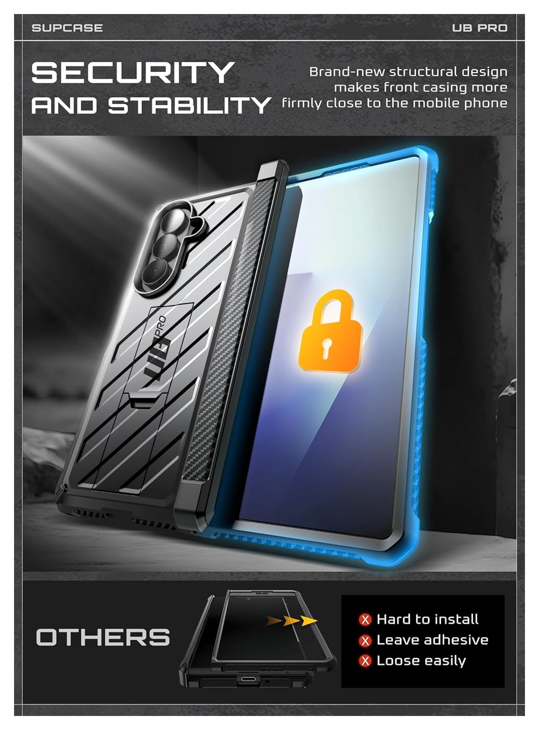 SUPCASE UB Pro Samsung Galaxy Z Fold 7 Hoesje Full Protect Kickstand Zwart afbeelding 9