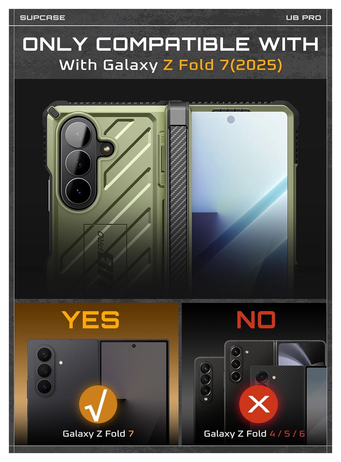 SUPCASE UB Pro Samsung Galaxy Z Fold 7 Hoesje Full Protect Kickstand Groen afbeelding 2