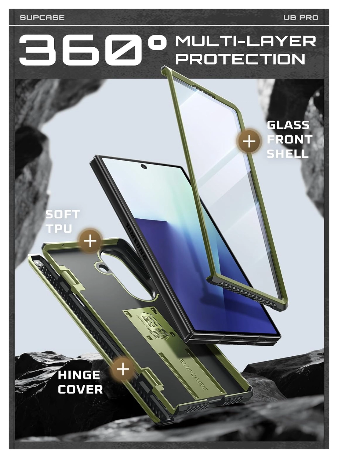 SUPCASE UB Pro Samsung Galaxy Z Fold 7 Hoesje Full Protect Kickstand Groen afbeelding 6