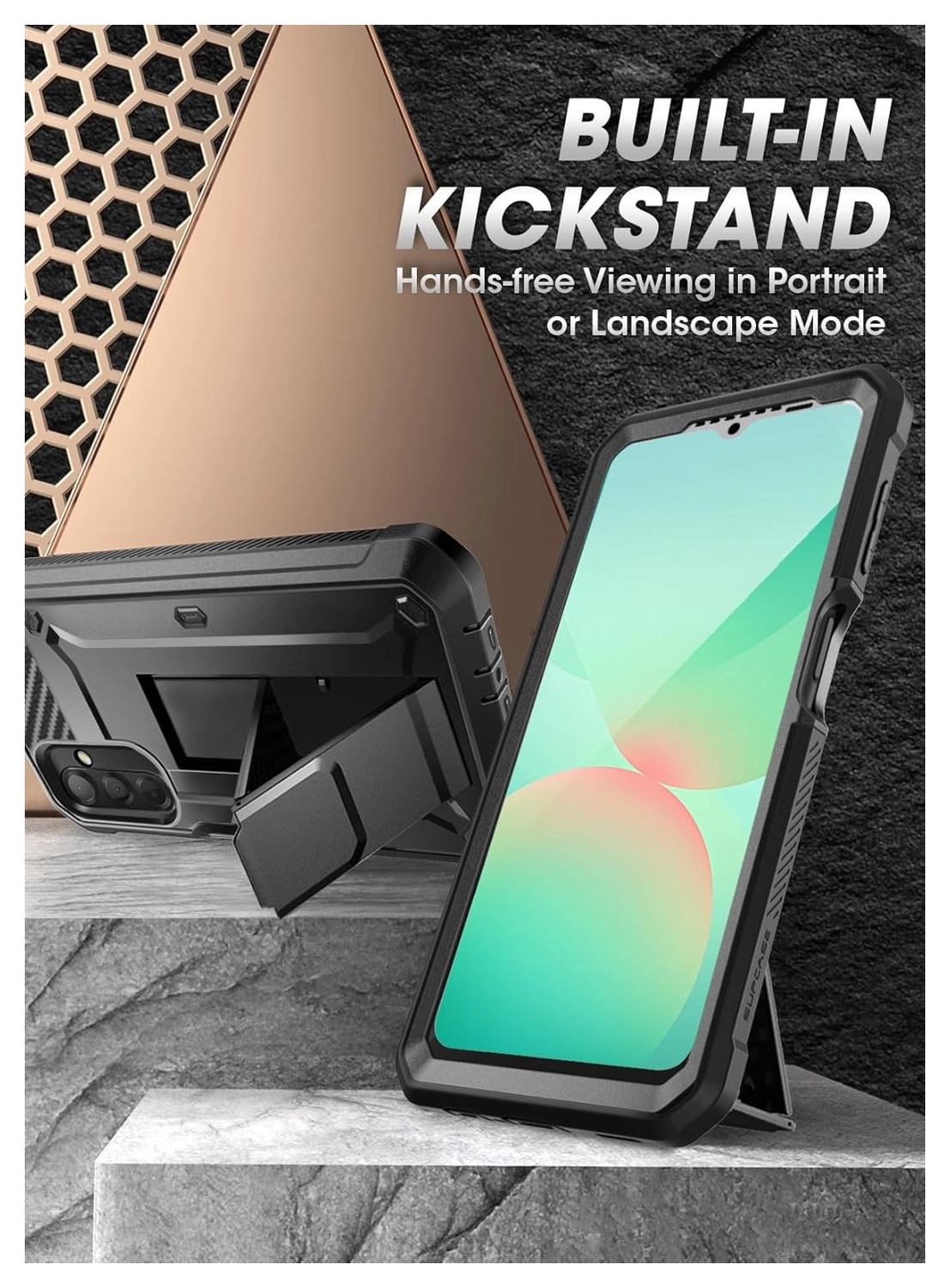 SUPCASE UB Pro Samsung Galaxy A26 Hoesje Full Protect Kickstand Zwart afbeelding 4
