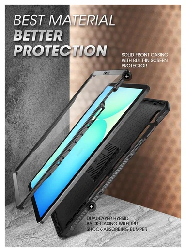 SUPCASE UB Pro Samsung Galaxy Tab S10 FE Plus Hoes Full Protect Kickstand Zwart afbeelding 3