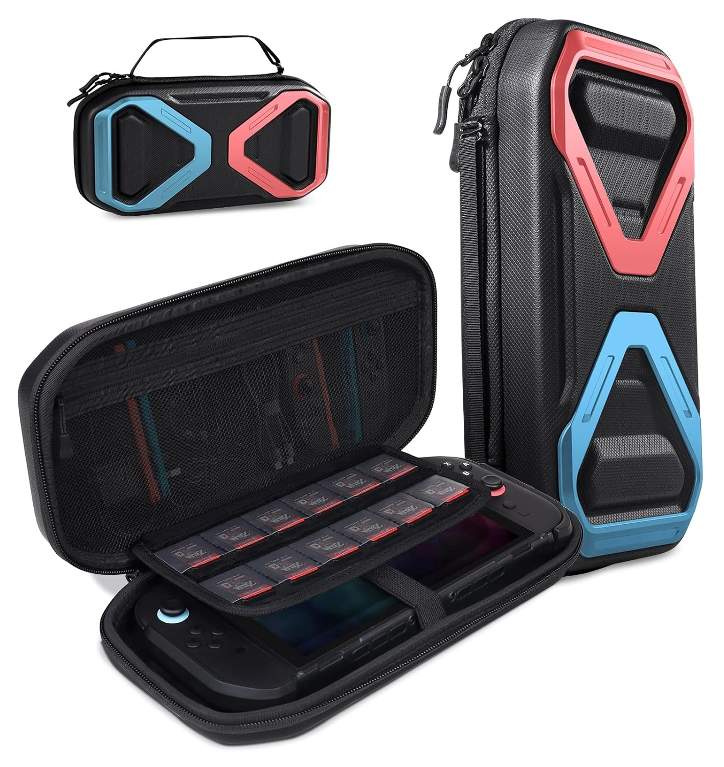 SUPCASE Nintendo Switch 2 Opberghoes Game Card Organizer Travel Case Blauw Rood afbeelding 1