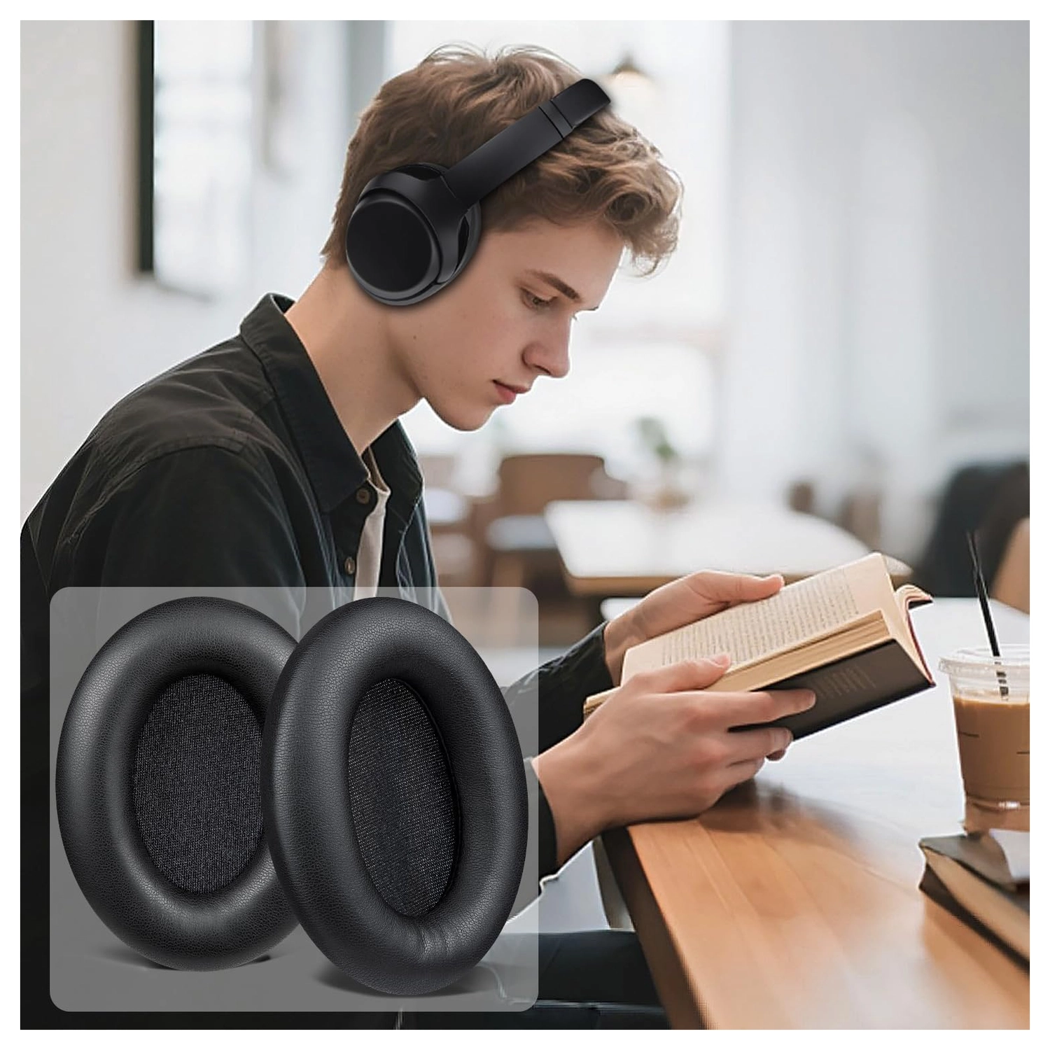SBG Sony WH-1000XM3 Koptelefoon Vervangende Hoofdkussens Zwart afbeelding 5