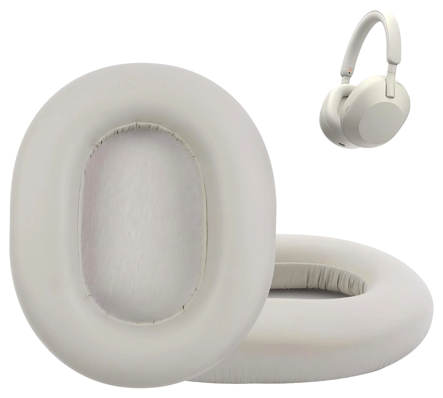 SBG Sony WH-1000XM5 Koptelefoon Vervangende Hoofdkussens Beige afbeelding 5
