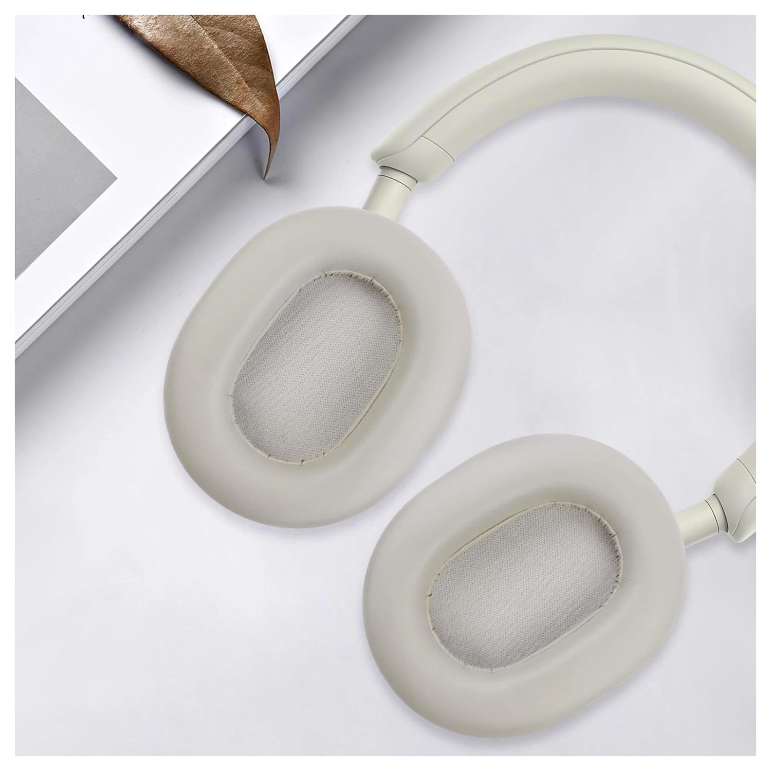 SBG Sony WH-1000XM5 Koptelefoon Vervangende Hoofdkussens Beige afbeelding 3