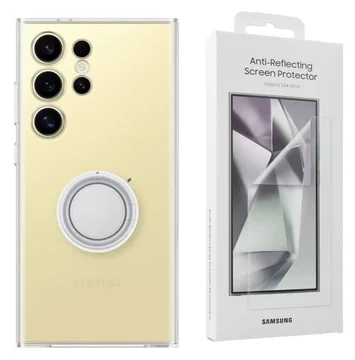 Origineel Samsung S24 Ultra Bundel - Clear Case Hoesje + Screen Protect