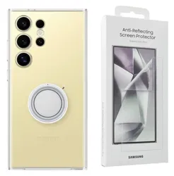 Origineel Samsung S24 Ultra Bundel - Clear Case Hoesje + Screen Protect afbeelding