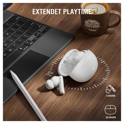 4smarts SkyBuds Pro Draadloze Oordopjes Noise Cancelling Oortjes Wit afbeelding 7