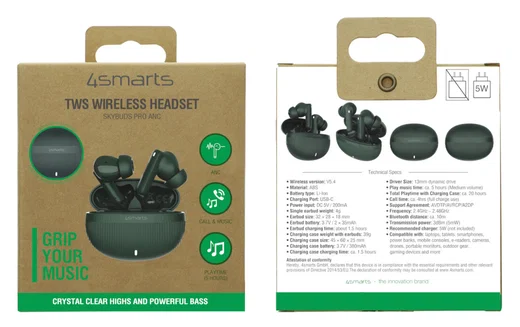 4smarts SkyBuds Pro Draadloze Oordopjes Noise Cancelling Oortjes Groen afbeelding 14