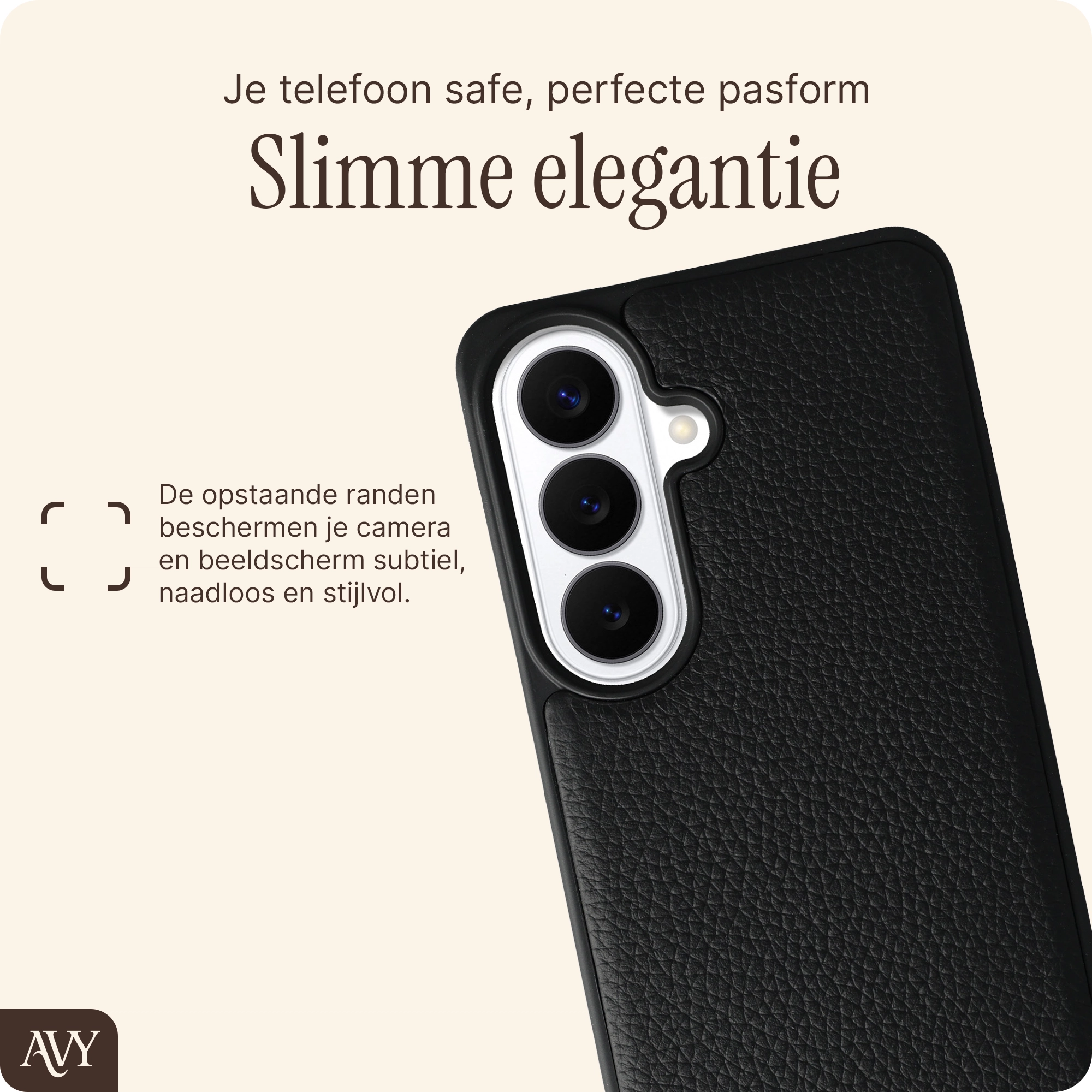 AVY Samsung Galaxy S26 Plus Hoesje met Koord Haakjes MagSafe Leer Zwart afbeelding 5