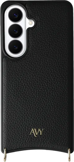 AVY Samsung Galaxy S26 Plus Hoesje met Koord Haakjes MagSafe Leer Zwart afbeelding 1