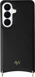 AVY Samsung Galaxy S26 Plus Hoesje met Koord Haakjes MagSafe Leer Zwart afbeelding