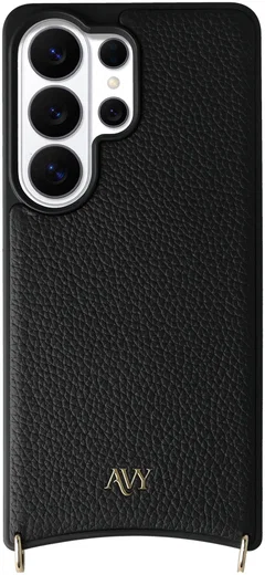 AVY Samsung Galaxy S26 Ultra Hoesje met Koord Haakjes MagSafe Leer Zwart afbeelding 1