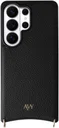 AVY Samsung Galaxy S26 Ultra Hoesje met Koord Haakjes MagSafe Leer Zwart