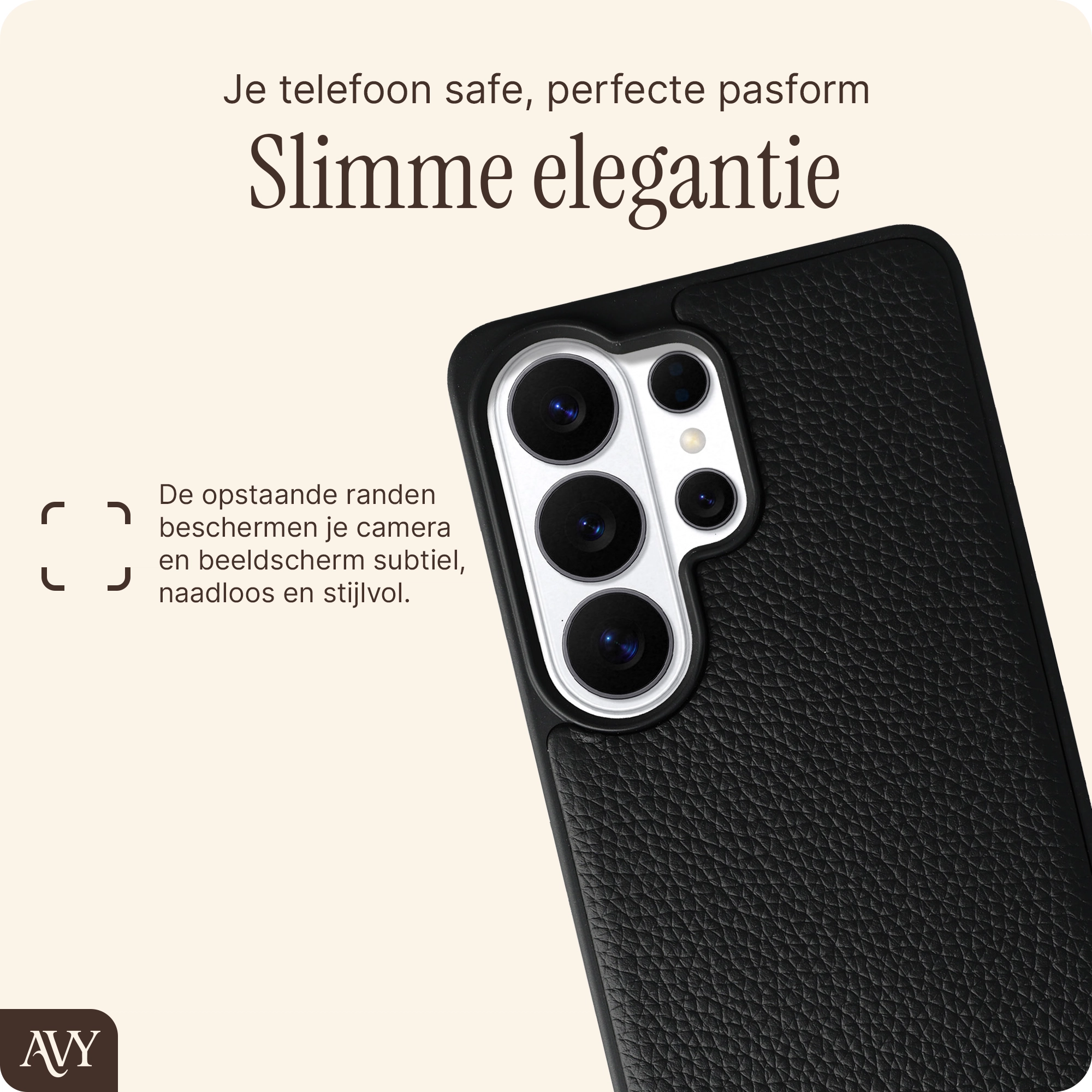 AVY Samsung Galaxy S26 Ultra Hoesje met Koord Haakjes MagSafe Leer Zwart afbeelding 5