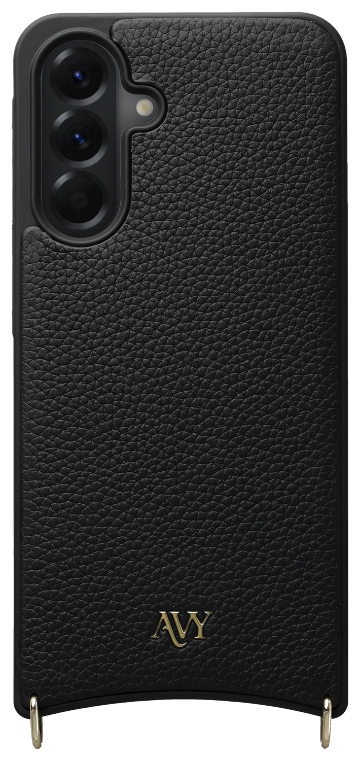 AVY Samsung Galaxy A56 Hoesje met Koord Haakjes MagSafe Leer Zwart afbeelding 1