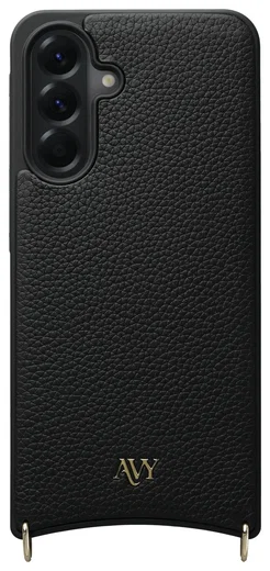 AVY Samsung Galaxy A56 Hoesje met Koord Haakjes MagSafe Leer Zwart afbeelding 1